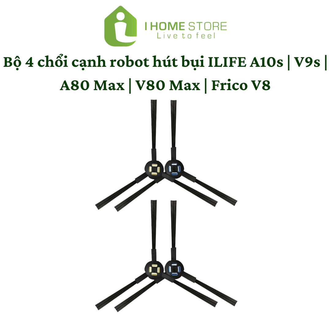 Bộ 4 chổi cạnh robot hút bụi iLife A10s | V9s | A80 Max | V80 Max | Frico V80